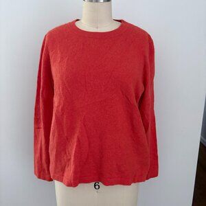 Neiman Marcus Women's Cashmere Red/Orange Crewneck Long Sleeve Sweater Size 1X